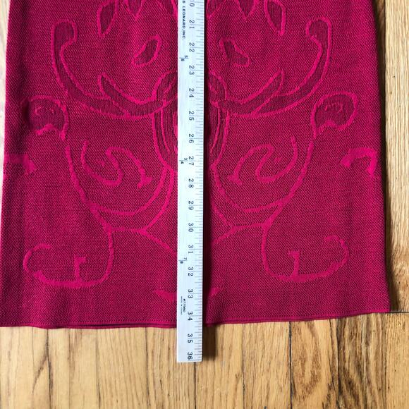 Carmen Marc Valvo EUC Women's Red Long Sleeve Knit Bodycon Dress Size M - Picture 3 of 7